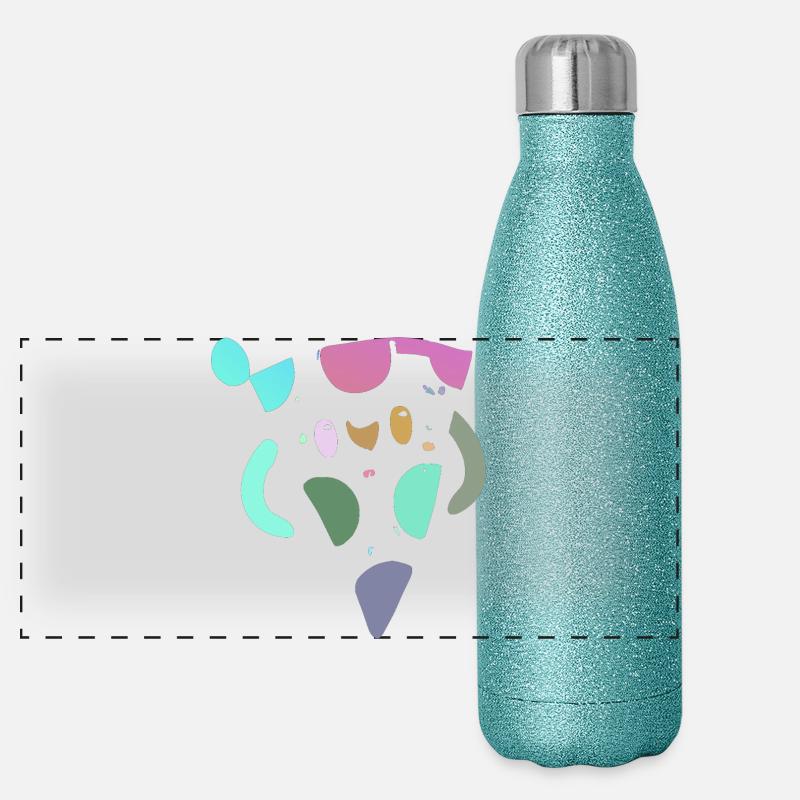 Pastel Abstract Pizza Mosaic Panoramic Glitter Thermal Bottle 500 ml