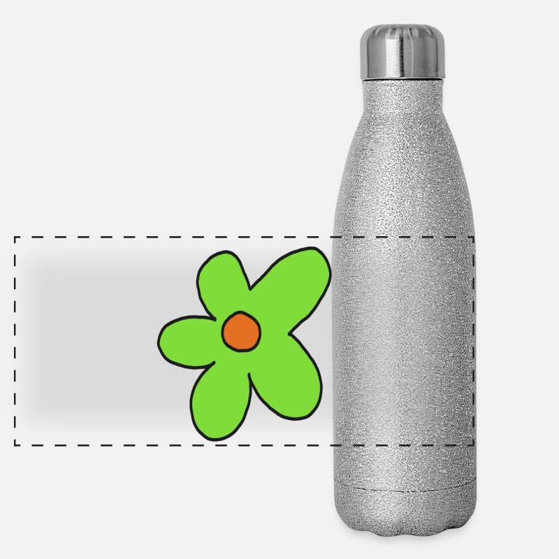 Pop Art à la fleur de tilleul Gourde isotherme panoramique pailletée 500 ml