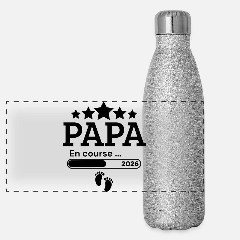Dad in progress 2026 Pregnancy Announcement Future Gourde isotherme panoramique pailletée 500 ml