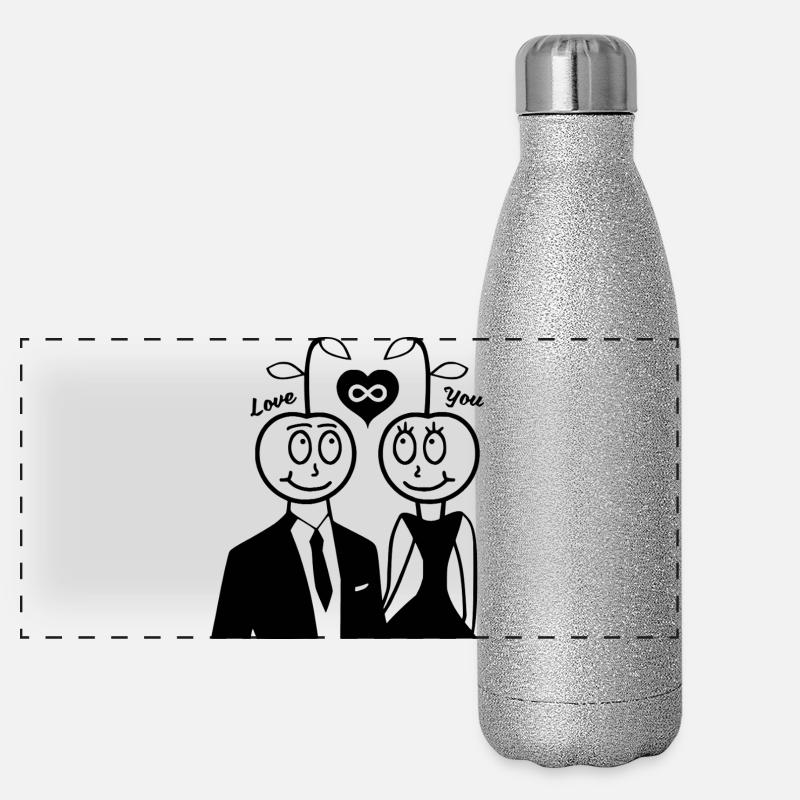 Happy Cherry - Couple Design Panoramic Glitter Thermal Bottle 500 ml