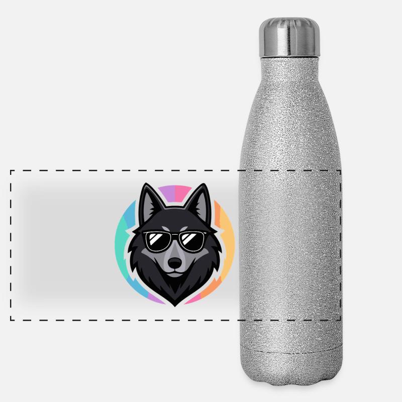 Wolf-Chic-Sonnenbrillen Panorama Glitzer Isolierflasche 500 ml