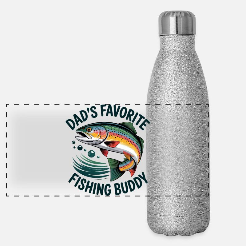 Fishing with my dad Panoramic Glitter Thermal Bottle 500 ml