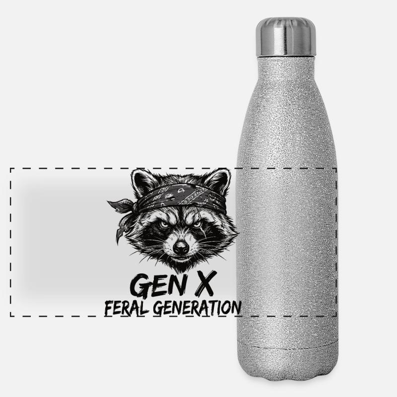 Génération Sauvage de ratons laveurs X Gourde isotherme panoramique pailletée 500 ml