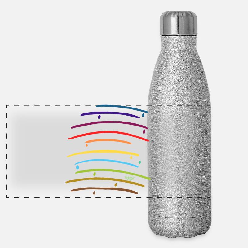 Rainbow arches with drops Panoramic Glitter Thermal Bottle 500 ml