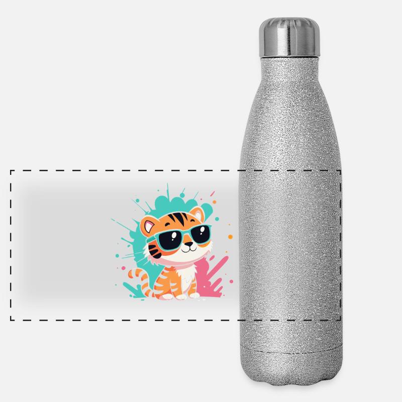 Tiger Chic bunte Sonnenbrillen Panorama Glitzer Isolierflasche 500 ml