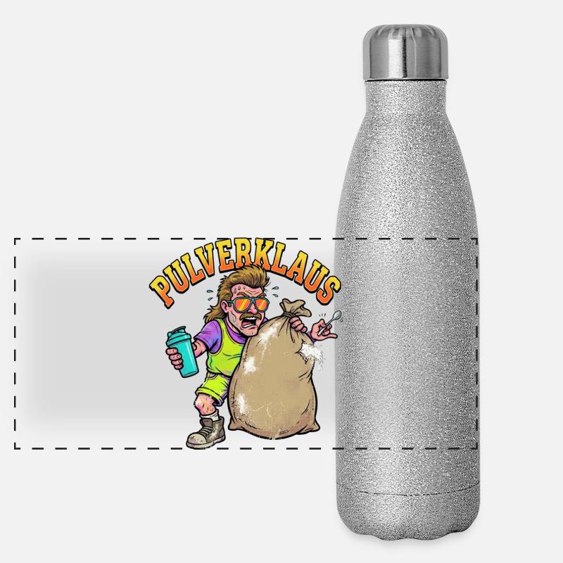 Pulverklaus: Protein oder Zauberpulver Gym Panorama Glitzer Isolierflasche 500 ml