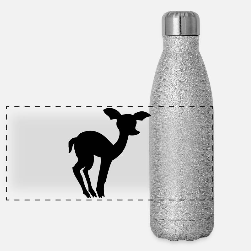 Scheues Reh Panorama Glitzer Isolierflasche 500 ml