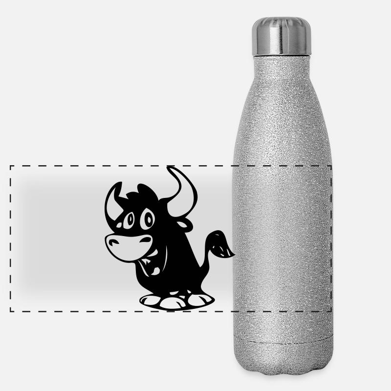 Stier Panorama Glitzer Isolierflasche 500 ml