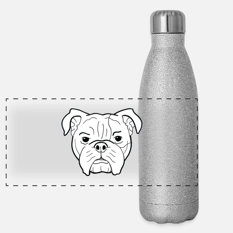 Bouledogue chien OEB EB Bollerkopf cadeau Gourde isotherme panoramique pailletée 500 ml
