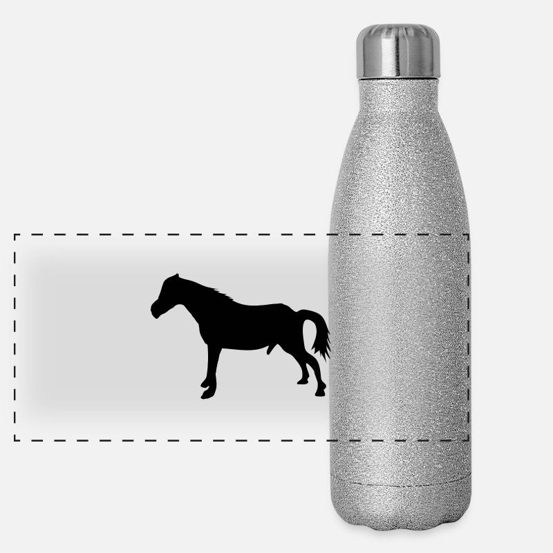 pferd_mit_ Panorama Glitzer Isolierflasche 500 ml