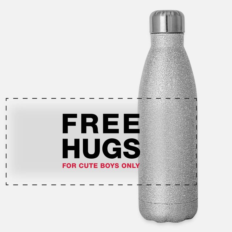 freehugsboys - Panoramic Glitter Thermal Bottle 500 ml - silver glitter