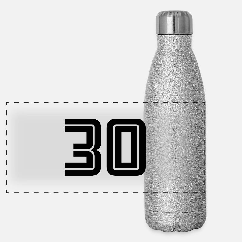 30 - Panorama Glitzer Isolierflasche 500 ml - Silber Glitzer