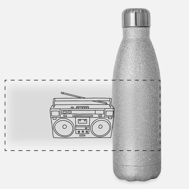 Ghettoblaster Panorama Glitzer Isolierflasche 500 ml