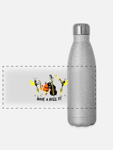 Jazz festival - Panorama Glitzer Isolierflasche 500 ml - Silber Glitzer - Vorne