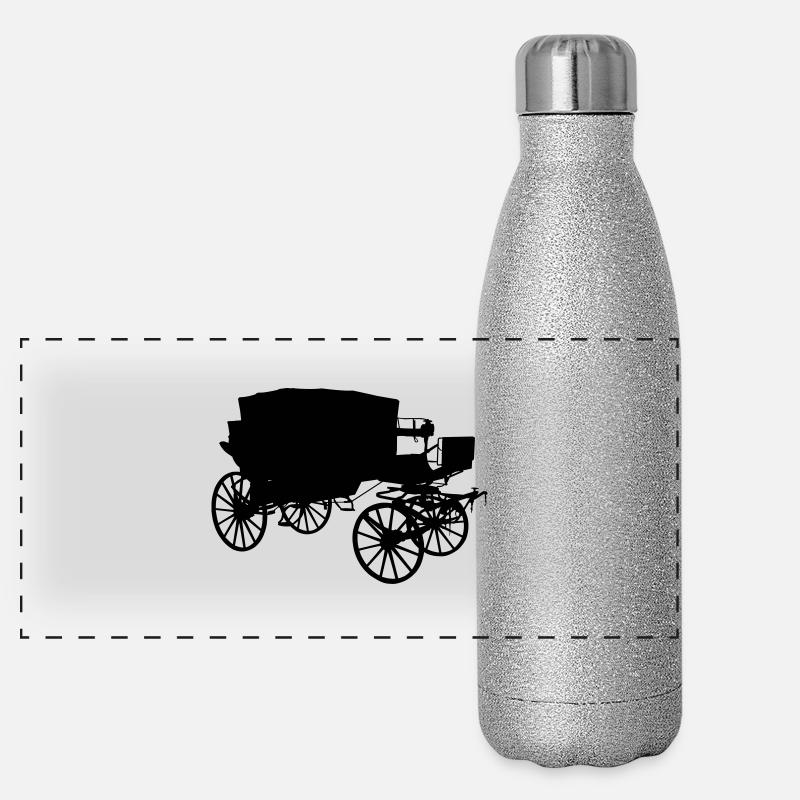 Kutsche - Panorama Glitzer Isolierflasche 500 ml - Silber Glitzer