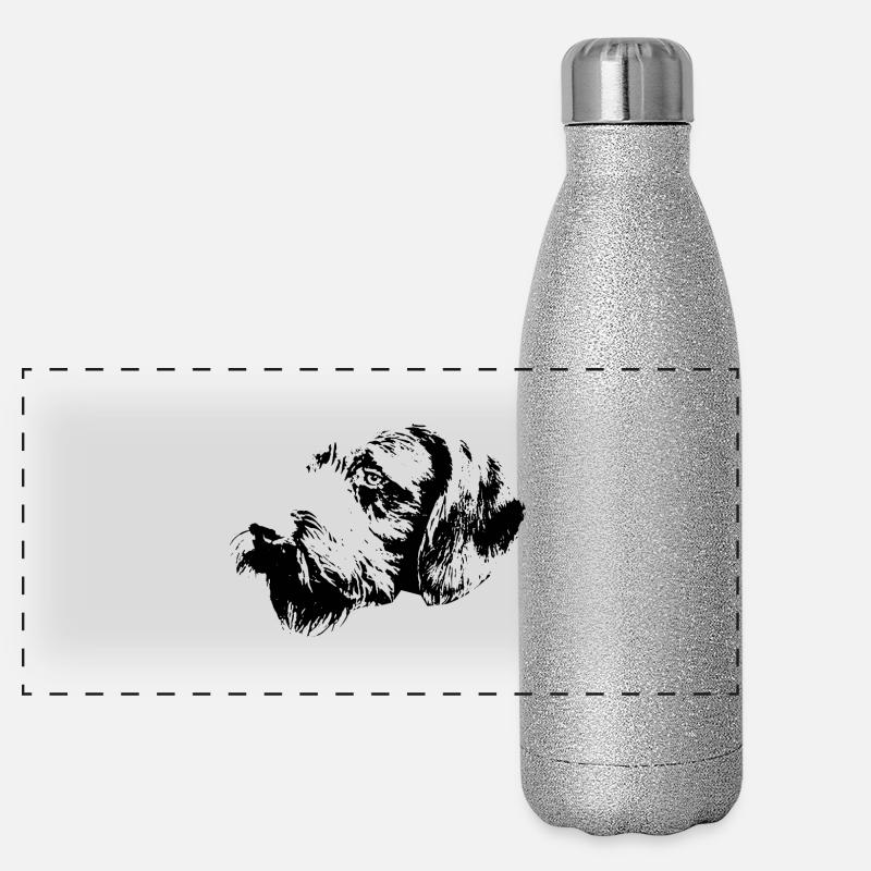 Deutsch-Drahthaar Panorama Glitzer Isolierflasche 500 ml