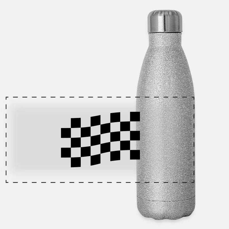 Zielflagge Panorama Glitzer Isolierflasche 500 ml