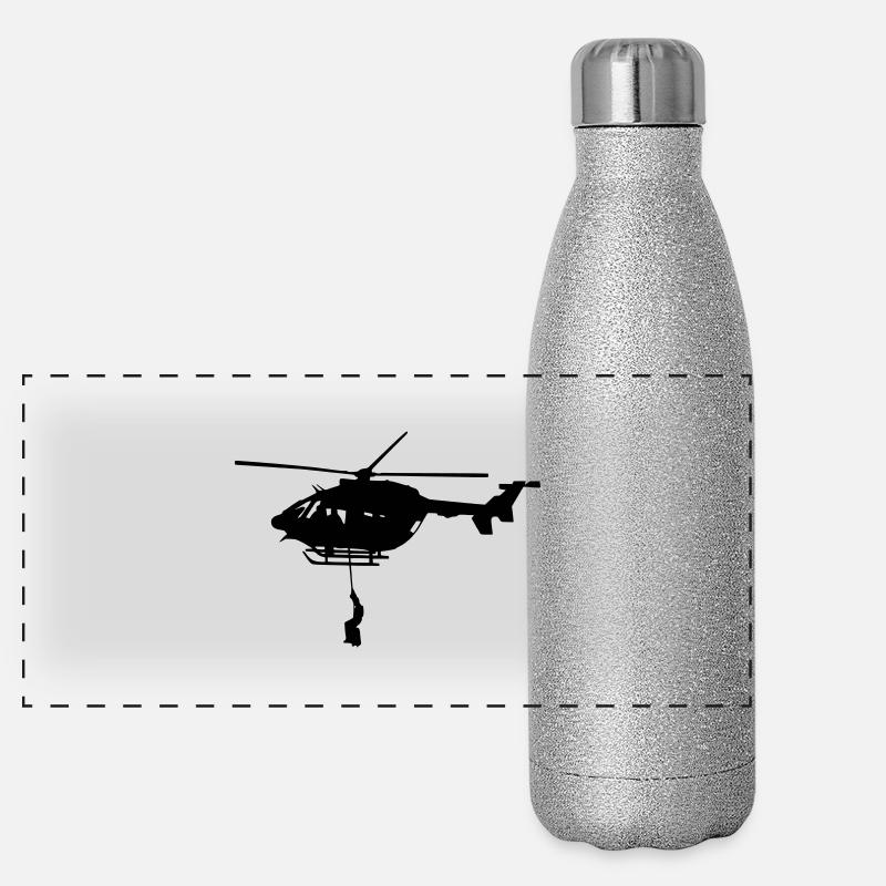 Dragon helicopter rescue Panoramic Glitter Thermal Bottle 500 ml