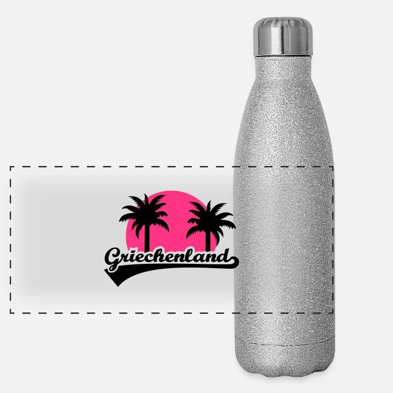 Griechenland Panorama Glitzer Isolierflasche 500 ml