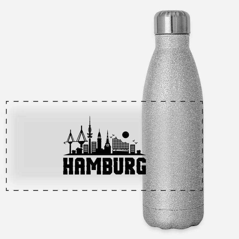 hamburg skyline stadt Panorama Glitzer Isolierflasche 500 ml