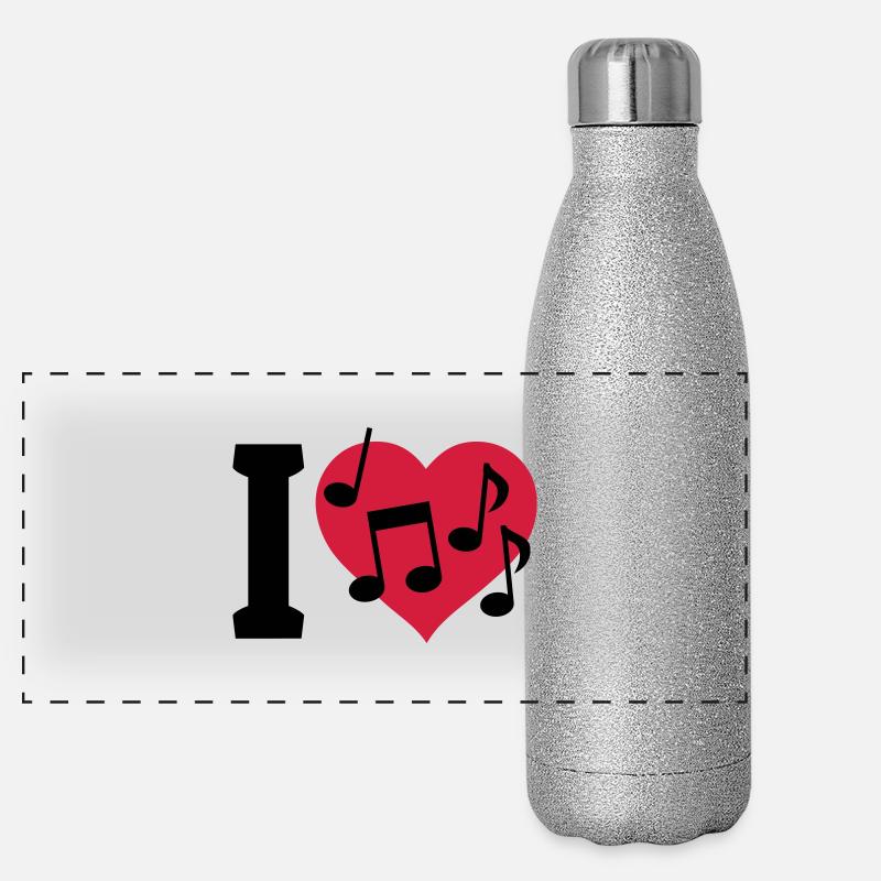 I love Music Panorama Glitzer Isolierflasche 500 ml