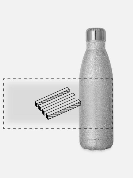 optische Täuschung - Panorama Glitzer Isolierflasche 500 ml - Silber Glitzer