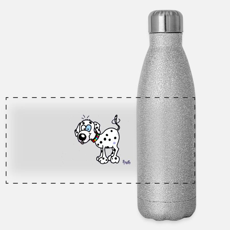 Glücklicher dalmatinischer Hund Panorama Glitzer Isolierflasche 500 ml