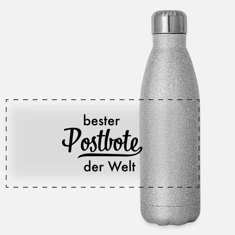 Bester Postbote Panorama Glitzer Isolierflasche 500 ml