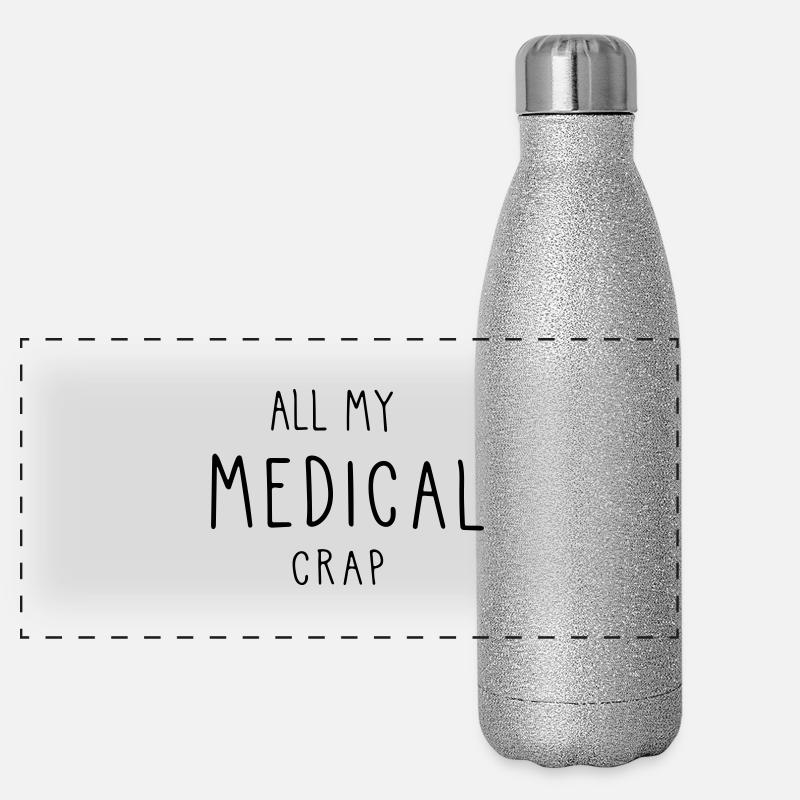 Toutes mes conneries médicales Gourde isotherme panoramique pailletée 500 ml