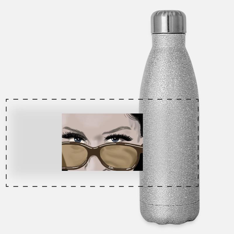 Über den Brillenrand Panorama Glitzer Isolierflasche 500 ml