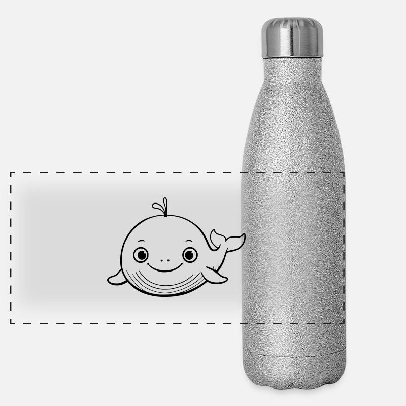 Pummeliger Wal Vektorgrafik Panorama Glitzer Isolierflasche 500 ml