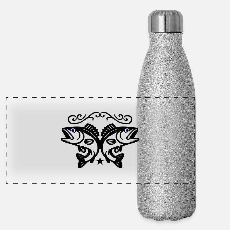 Icône Poissons Gourde isotherme panoramique pailletée 500 ml