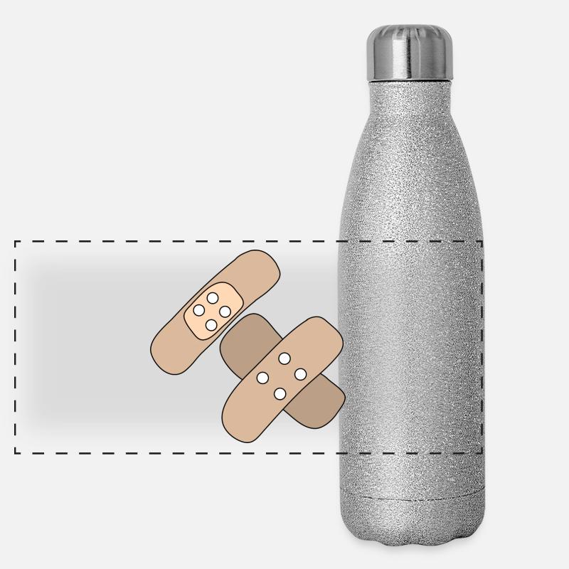 Patch, Wound, Injury, Healing, Gift Idea Panoramic Glitter Thermal Bottle 500 ml