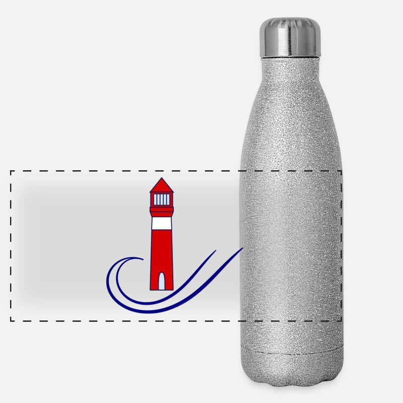 PHARE. MER. OCEAN. NATURE. VACANCES.VOYAGE Gourde isotherme panoramique pailletée 500 ml