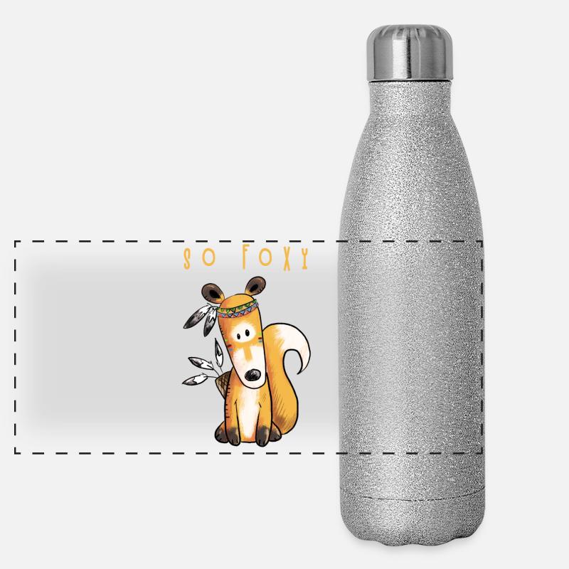 So Foxy Fox In Indian Costume I Red Fox Panoramic Glitter Thermal Bottle 500 ml