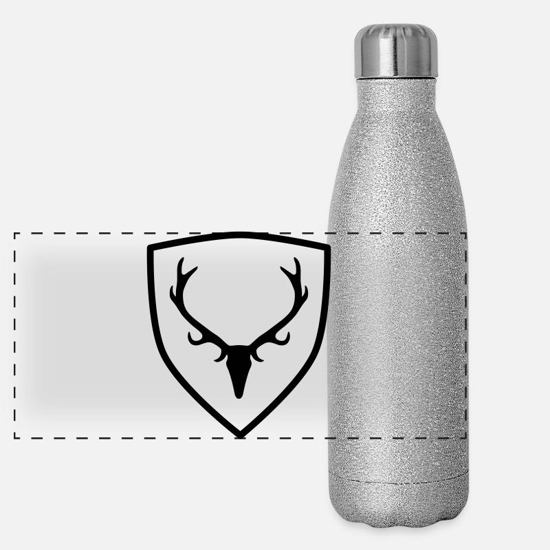 Wappen mit Geweih Panorama Glitzer Isolierflasche 500 ml