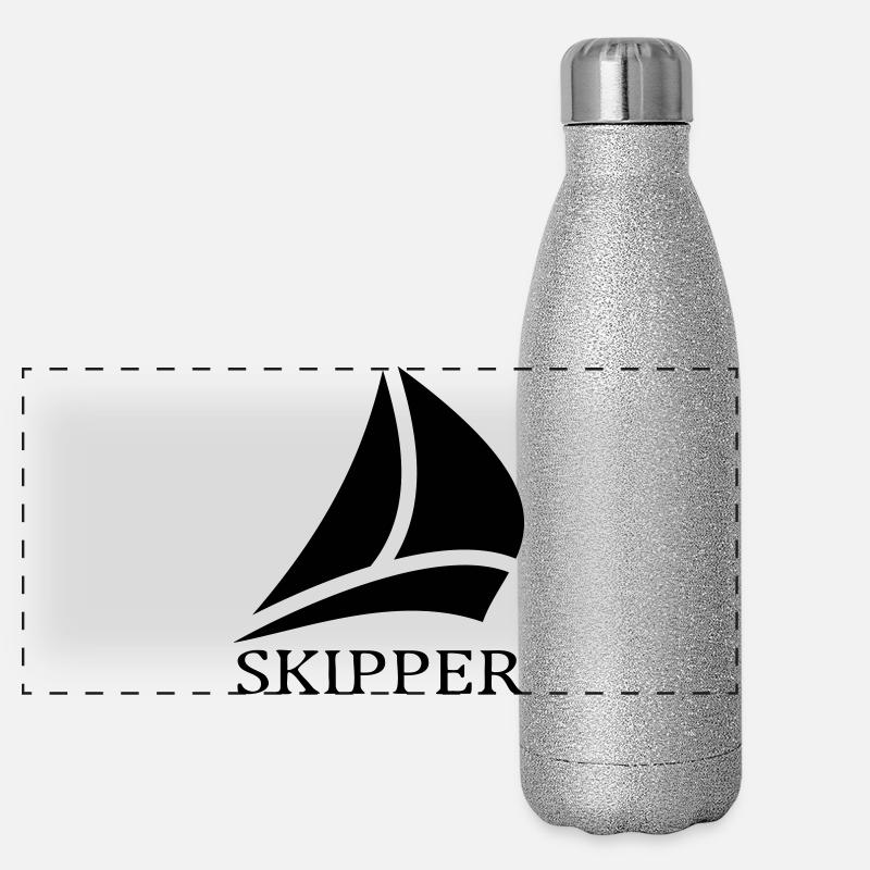 skipper segelboot logo Panorama Glitzer Isolierflasche 500 ml