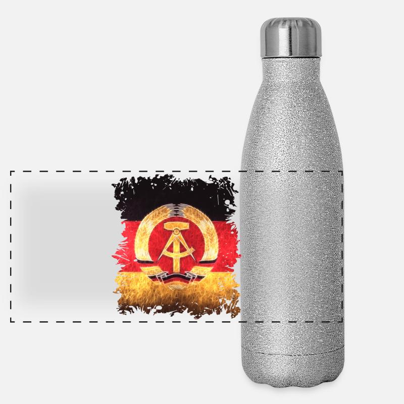 Drapeau de la RDA Gourde isotherme panoramique pailletée 500 ml