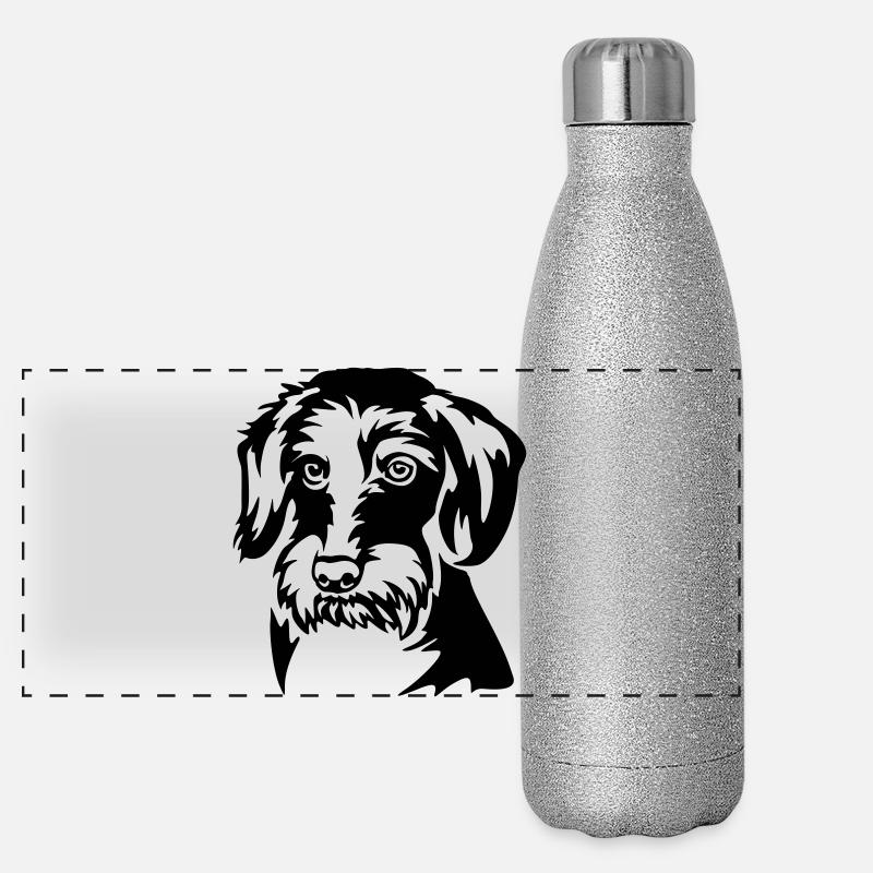 Dachshund Head Panoramic Glitter Thermal Bottle 500 ml