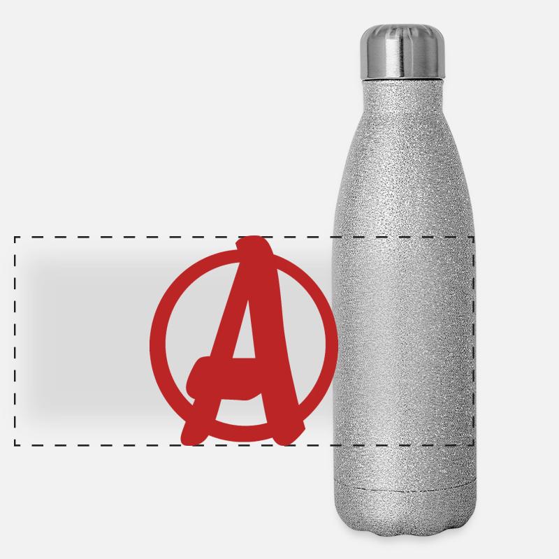 Cooles, einfaches A-Logo Panorama Glitzer Isolierflasche 500 ml