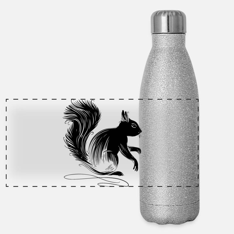 Eichhörnchen Tier Silhouette Panorama Glitzer Isolierflasche 500 ml