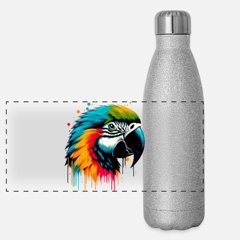 Perroquet Gourde isotherme panoramique pailletée 500 ml