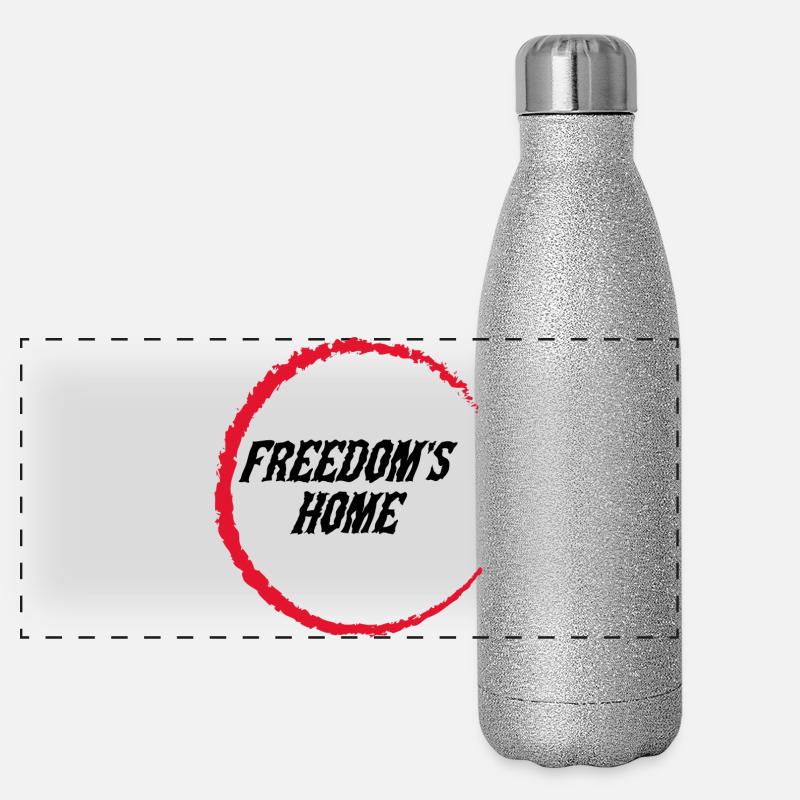 Red Abstract Art Circle Panoramic Glitter Thermal Bottle 500 ml