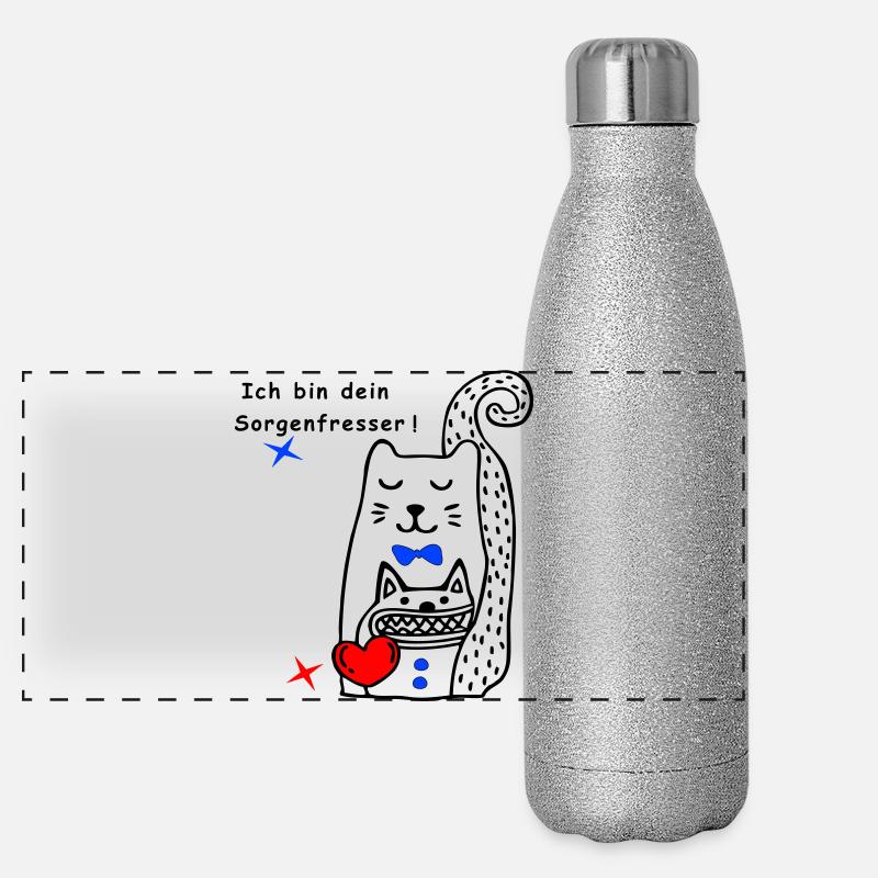 Chat mangeur d’inquiétude Gourde isotherme panoramique pailletée 500 ml