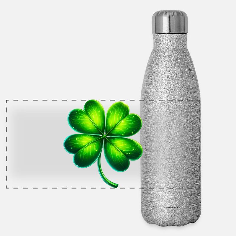 Four-leaf clover Panoramic Glitter Thermal Bottle 500 ml