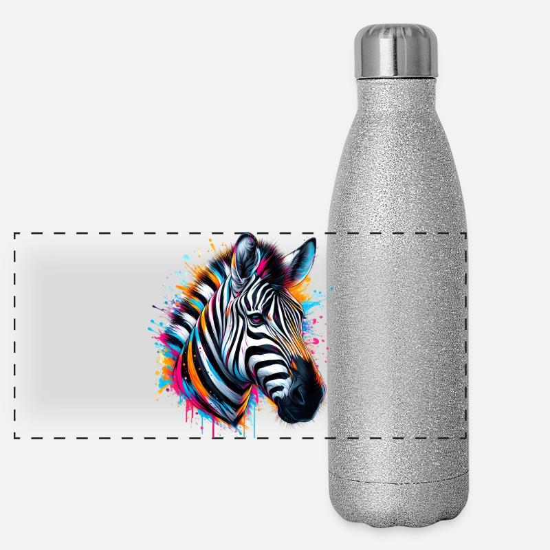 Zebra Panoramic Glitter Thermal Bottle 500 ml