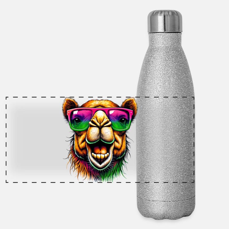 Kamel Panorama Glitzer Isolierflasche 500 ml