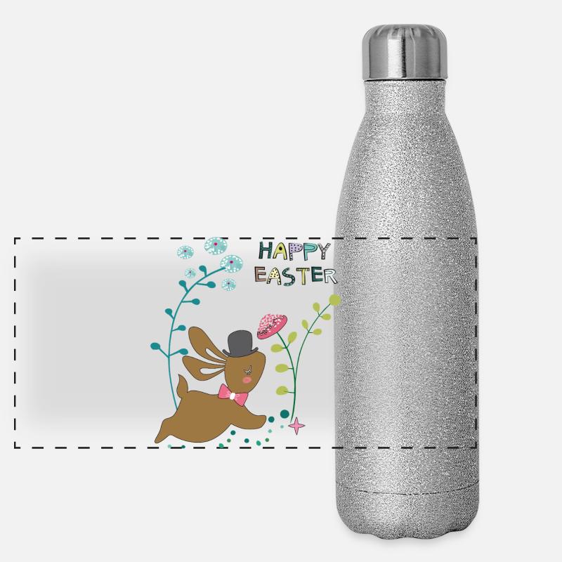 Joyeuses Pâques Gourde isotherme panoramique pailletée 500 ml