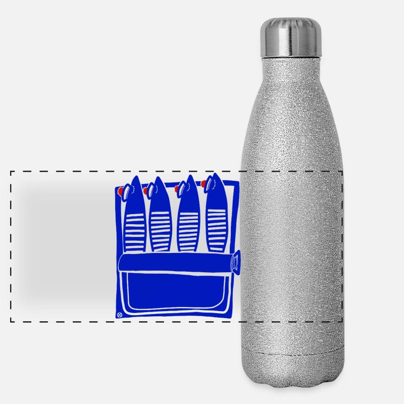 Sardines endormies, design mignon français Gourde isotherme panoramique pailletée 500 ml