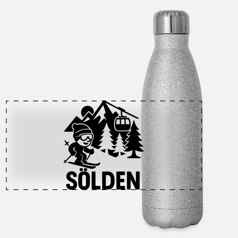 Sölden Ski  Panorama Glitzer Isolierflasche 500 ml
